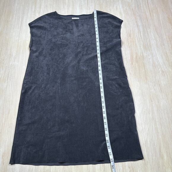 Aritzia Wilfred Free Nori Vegan Faux Suede Boxy Pockets Lagenlook Shift Dress S - Picture 10 of 14